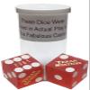 19mm Craps Dice Pair Matching Serial Numbers - Authentic Las Vegas Casino Table-Played Dice (Texas Station (Red Frosted) Bold Lettering) view 2
