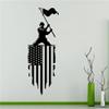American Flag American Soldier Soldiers Troops Heroes U.S. Soldier Silhouette Vinyl Wall Art Sticker Wall Decal for Home House Room Bedroom Kids Room Play Area Wall Design Dcor Size (40x24 inch) view 2