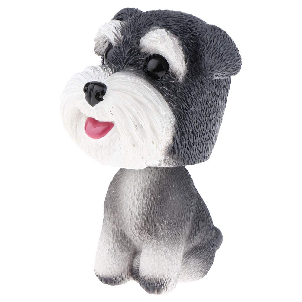 AMLESO Bobble Head Dog Puppy Figurine Home/Car Dashboard Decoration, Schnauzer