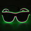 Neon LED Glasses, Flashing Shutter Neon Glowing Glasses Neon EL Wire Shutter Glasses with 4 Modes for Nightclubs, DJ, Concert, Halloween (Green Pink) view 1