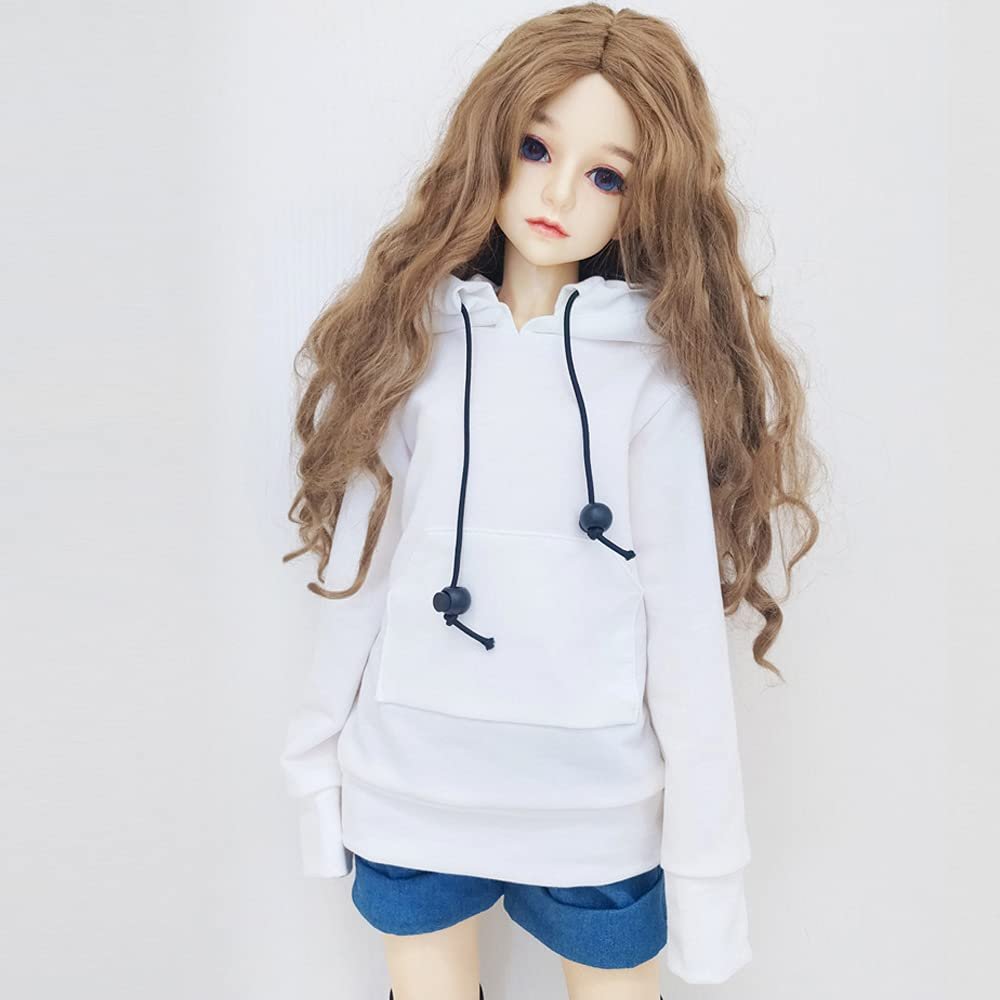 30CM / 45CM / 60CM Doll Clothes 1/3 1/4 1/6 BJD Doll Accessories BJD SD DIY Fashion Hoodie Toys Dolls Clothing (1/4,White)