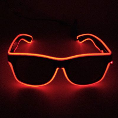 Neon LED Glasses, Flashing Shutter Neon Glowing Glasses Neon EL Wire Shutter Glasses with 4 Modes for Nightclubs, DJ, Concert, Halloween (Red)