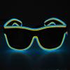 Neon LED Glasses, Flashing Shutter Neon Glowing Glasses Neon EL Wire Shutter Glasses with 4 Modes for Nightclubs, DJ, Concert, Halloween (Blue Yellow) view 1