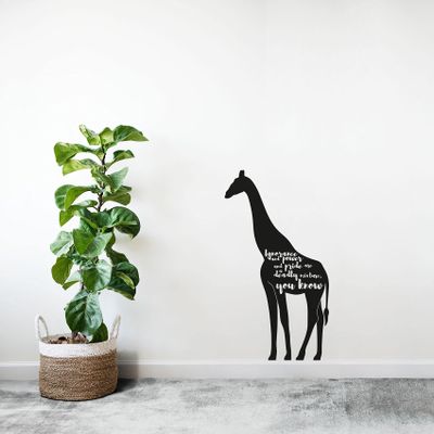 Power Pride Giraffe Motivation Quote Animal Animals Life Quotes Wall Sticker Art Decal for Girls Boys Room Bedroom Nursery House Fun Home Decors Stickers Wall Arts Vinyl Decoration Size (20x14 inch)