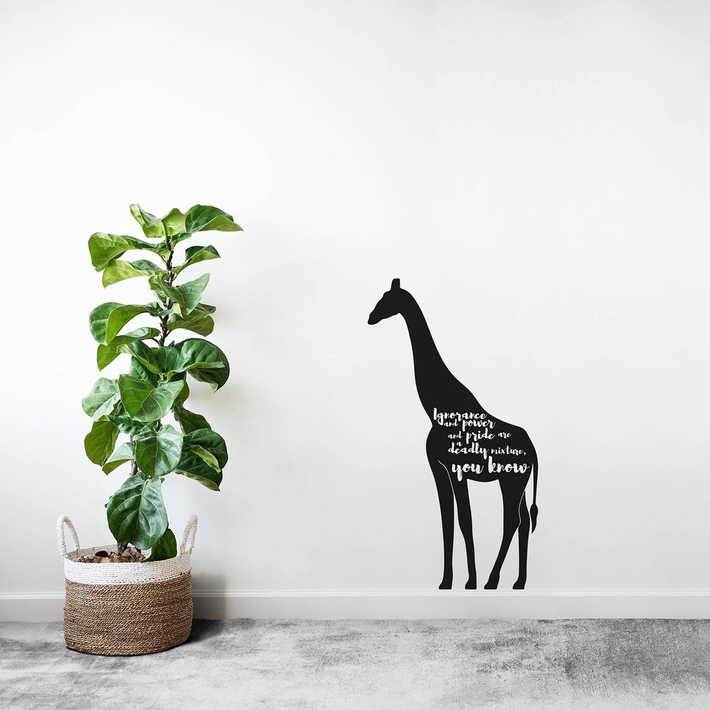 Power Pride Giraffe Motivation Quote Animal Animals Life Quotes Wall Sticker Art Decal for Girls Boys Room Bedroom Nursery House Fun Home Decors Stickers Wall Arts Vinyl Decoration Size (20x14 inch)