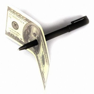 Close Up Magic Tricks Plasstic Ball Pen Thru Bill - Magic Trick