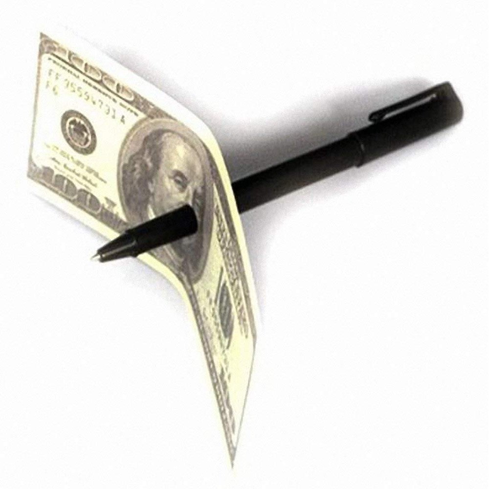 Close Up Magic Tricks Plasstic Ball Pen Thru Bill - Magic Trick