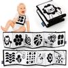 KaPing My First Black and White High Contrast Soft Book , Infant Tummy Time Toys, Black and White Baby Cards, Folding Educational Activity Cloth Book Suitable for Boys Girls Toddler view 1