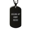 Cheap Juggling Gifts, Juggling. My Hobby Rocks!, Juggling Black Dog Tag From view 1