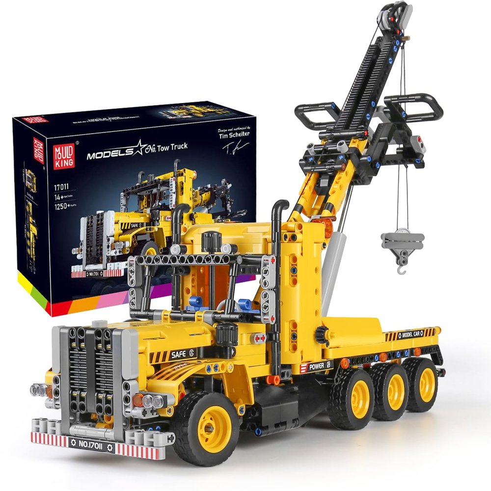 Mould King 17011 Heavy-Duty Tow Truck Building Toy Set, Technology MOC Road Trailers Building Gift Toys for Kids Age 14+ (1,250 Pieces)
