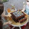 AMLESO 1:12 Scale Dollhouse Miniature Chess Board Table Games Dollhouse view 3