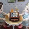 AMLESO 1:12 Scale Dollhouse Miniature Chess Board Table Games Dollhouse view 4
