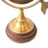 Vimal Nautical Brown Antique Size 12 Inch Lobe Armillary Globe Showpiece, Brass Armillary with Wooden Base Sphere Decor, Nautical Brass Decor view 2