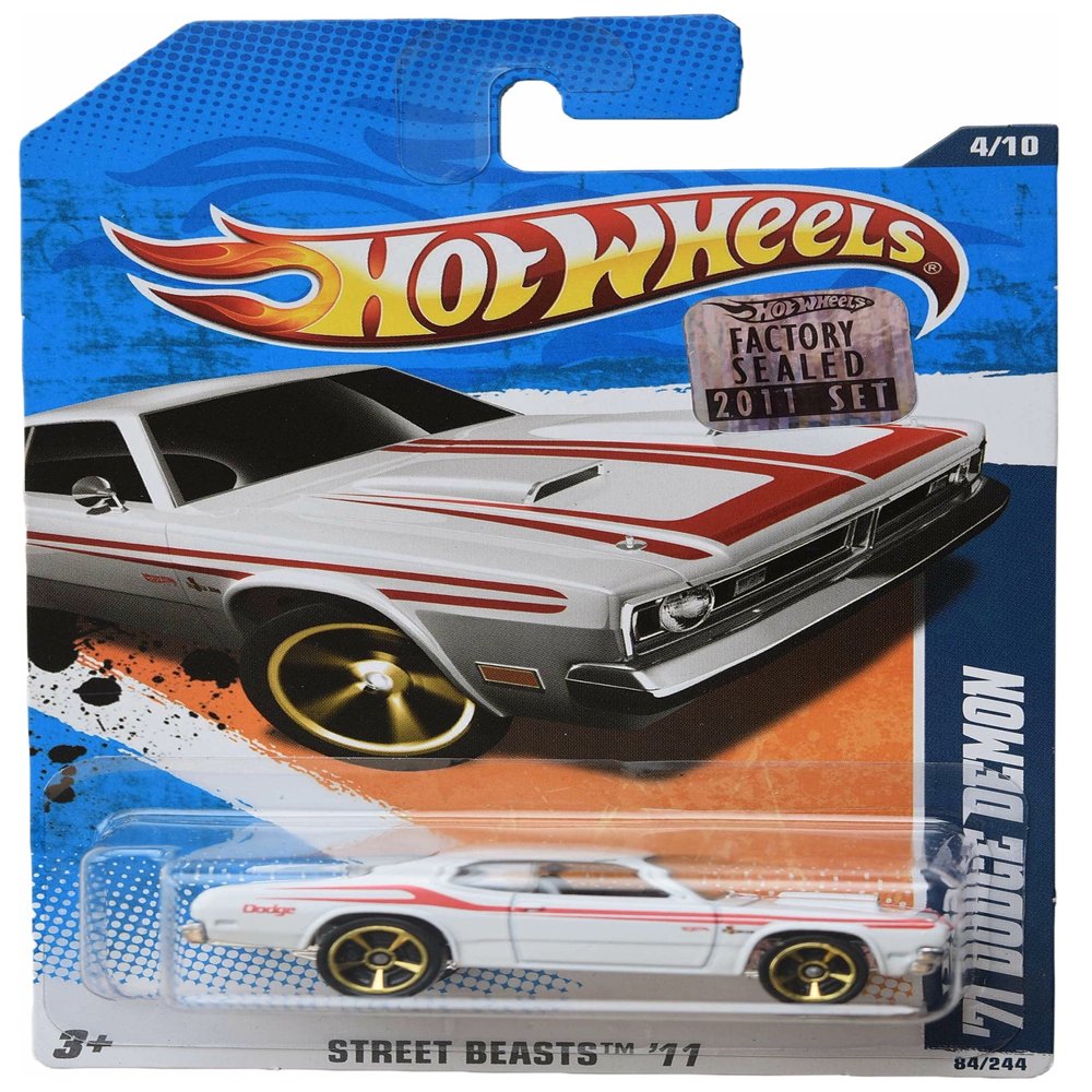 Hot Wheels '71 Dodge Demon, [White] 84/244 2011 Street Beasts 4/10