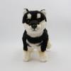 Kawaii Black Shiba Inu Dog Plush Toy Realistic Simulation Soft Stuffed Animal Akita Puppy Plushie Pillow Toys Lifelike Dog Home Decoration 11'' Long (Black and White) view 3