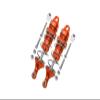 GPM For Losi 1:10 Lasernut U4 Tenacity LOS03028 / Tenacity DB Pro LOS03027V2 Upgrade Parts Aluminum Front Thickened Spring Dampers 86mm - 12Pc Set Orange view 1