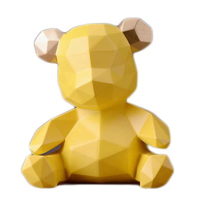 eLymwoo Bear Piggy Bank Home Furnishing Decoration Creative Children's Room Deposit Box Unique and Cute Statue (Yellow)