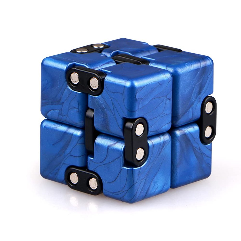 Magic Crazy Cube Stress & Anxiety Relief Toy Killing Time Fidget Toy for Kids Adults ADD ADHD (Blue)