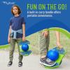 Flybar Pogo Trick Ball for Kids, Trick Bounce Board for Boys and Girls Ages 6+, Up to 160 lbs, Includes Pump, Easy to Carry Handle, Durable Plastic Deck Indoor, Outdoor Toy Pogo Jumper (Dino) view 2