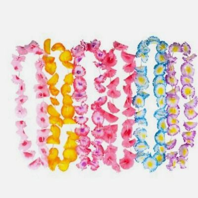 4 Flower Hawaiian Leis Halloween Dress Up Party Pretend Play Accessory Birthday Mardi Gras Party Costume