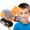 ELAINREN Simulation Yellow Excavator Plush Toy Cool Digger Stuffed Gifts for Boys Cartoon Construction Truck Plushie Car Gifts/26x23cm view 1