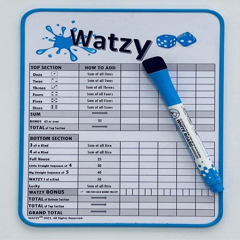 Watzy Magnetic Whiteboard Scorecard