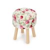 Dollhouse Stool Miniature Round Upholstered 1:12 Scale Wooden Stool Ornament Dollhouse Furnishing Accessories Mini Scene Furniture (White Floral) view 4