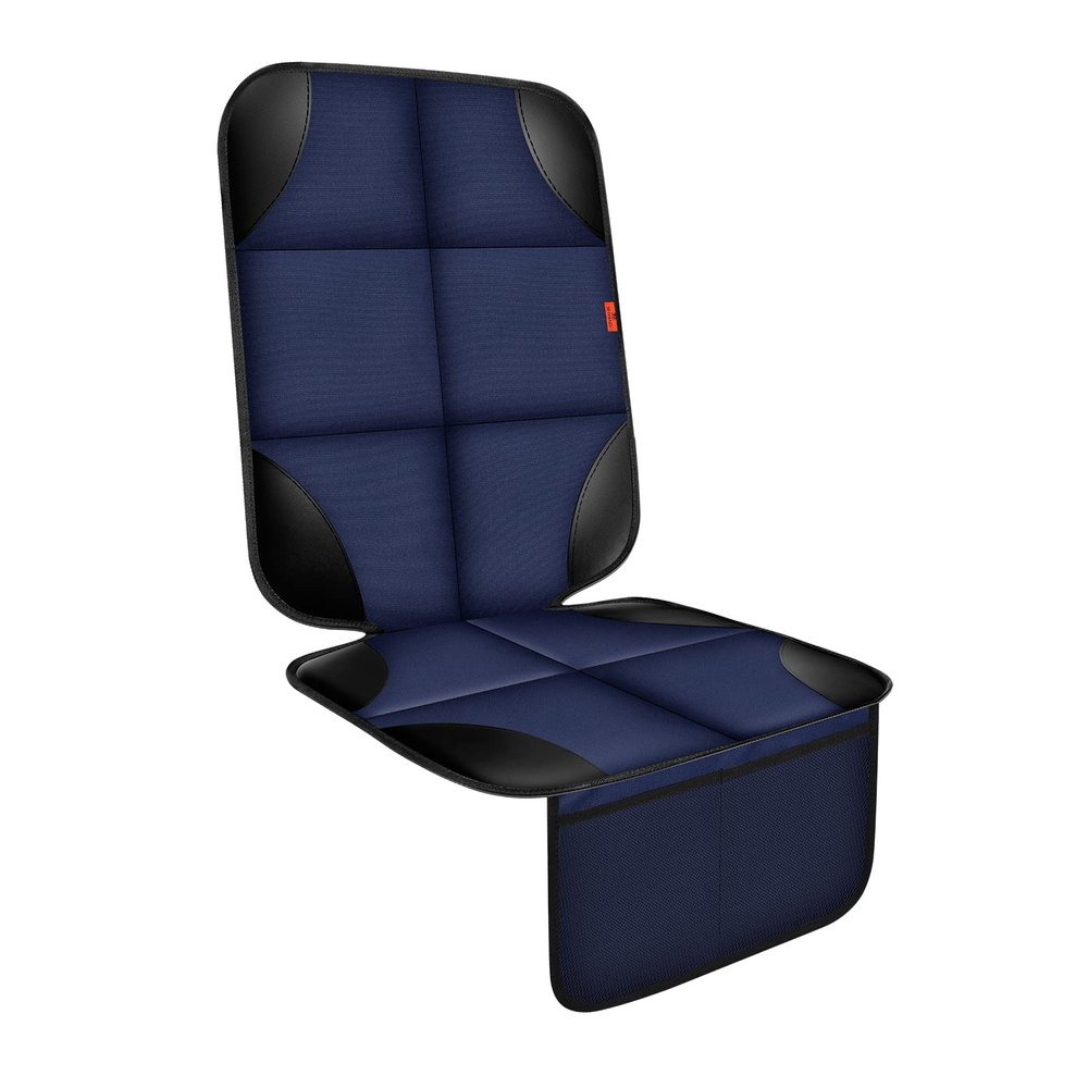 XHYANG Car Seat Protector 1 Pack Car Seat Cushion Mat Thickest Padding,Waterproof 600D Fabric Car Seat Covers for Non-Slip Backing Mesh Pockets for Baby and Pet (Blue, 1 Pc)
