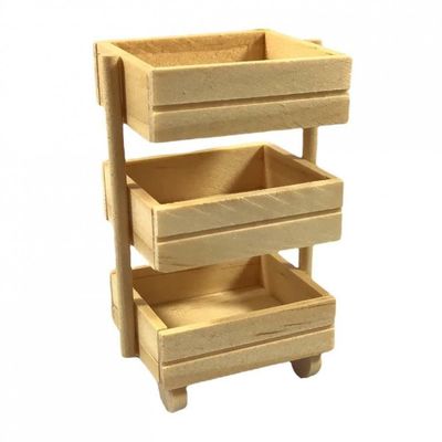 Melody Jane Dolls Houses Dollhouse Bare Wood Crate Trolley Miniature Shop Kitchen Storage Accessory