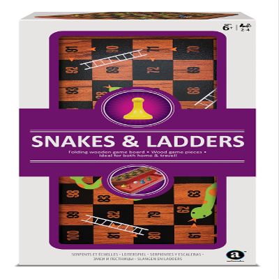 Ambassador Merchant Folding Wood Snakes & Ladders Set, Brown, Tg1903, L
