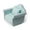 Dollhouse Couch Miniature Furniture Sofa with Pillows for Living Room Desktop Decoration Fabric Sofa Mini Home Scene Accessories Ornament (Single Sofa, Green) view 1