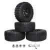 AllinRC Pre-Glued 1/10 RC Short Course Truck Tires and Wheels 12mm Hex with Foam Inserts for Traxxas Slash 4X4 2WD Redcat Blackout Losi Tenacity HPI VKAR HSP LRP 4PCS (Style A) view 1