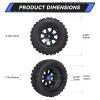 AllinRC Pre-Glued 1/10 RC Short Course Truck Tires and Wheels 12mm Hex with Foam Inserts for Traxxas Slash 4X4 2WD Redcat Blackout Losi Tenacity HPI VKAR HSP LRP 4PCS (Style A) view 2