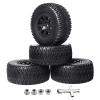 RC Short Course Truck Tires 1/10 Scale, High-Performance Pre-glued RC Wheel Rim and Tires Set 12mm Hex with Foam Inserts for Traxxas Slash 4X4 2WD HPI VKAR Redcat HSP LRP 4PCS (Style B) view 1