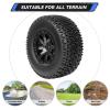 RC Short Course Truck Tires 1/10 Scale, High-Performance Pre-glued RC Wheel Rim and Tires Set 12mm Hex with Foam Inserts for Traxxas Slash 4X4 2WD HPI VKAR Redcat HSP LRP 4PCS (Style B) view 4