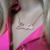 Barbie Crystal Script Logo Necklace (Rose Gold) view 3