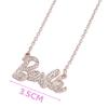Barbie Crystal Script Logo Necklace (Rose Gold) view 4