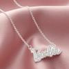 Barbie Crystal Script Logo Necklace (Silver) view 2