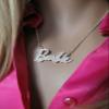 Barbie Crystal Script Logo Necklace (Silver) view 3