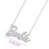 Barbie Crystal Script Logo Necklace (Silver) view 4