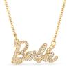 Barbie Crystal Script Logo Necklace (Gold) view 1