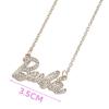 Barbie Crystal Script Logo Necklace (Gold) view 4