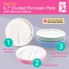Elk and Friends Kids 6.7 Porcelain Divided Plates with Silicone Sleeves | Suitable for Babies/Kids/Toddlers | Microwave & Dishwasher Safe | Non Slip | Snack Dishes view 2