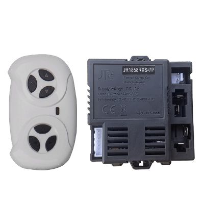 weelye 2.4G Bluetooth Remote Control and JR1858RXS-7P 12V Receiver Kit Kids Powered Ride On Car,Controller Control Box Accessories for Children Electric Ride On Car Replacement Parts
