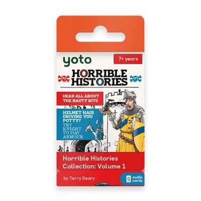 YOTO Horrible Histories Collection: Volume 1 Kids 5 Audiobook Cards for Use with Player & Mini All-in-1 Audio Device, Screen-Free Listening with Fun Educational Stories, Ages 7+