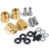 4Pcs 12mm Hex Brass Wheel Hubs Heavy Weights Version for 1:10 RC TRX-4 Crawler Accessories (15mm) view 2