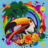 Crystal Art Diamond Painting Card Kit - Rainbow Toucan- Create Your Own 7"x7" Card Kit - for Ages 8 and up view 1