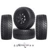 RC Wheel Set 4pcs Tires and Wheels Rims Pre-Glued SCT Tires for 1:10 RC Short Course Truck Slash 4x4 2WD VKAR 10SC HPI Losi SCT Redcat Blackout SC (Style B) view 1