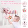 Jollybaby Crib Stroller Car Seat Toys for Baby 0-3-6-9-12 Months, Tummy Time Hanging Sensory Toys for Newborn with Music Box and Teether, Spiral Carseat Toy for Boys Girls Gifts (11-Sz Pink Elephant) view 2