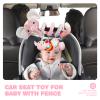 Jollybaby Crib Stroller Car Seat Toys for Baby 0-3-6-9-12 Months, Tummy Time Hanging Sensory Toys for Newborn with Music Box and Teether, Spiral Carseat Toy for Boys Girls Gifts (11-Sz Pink Elephant) view 3
